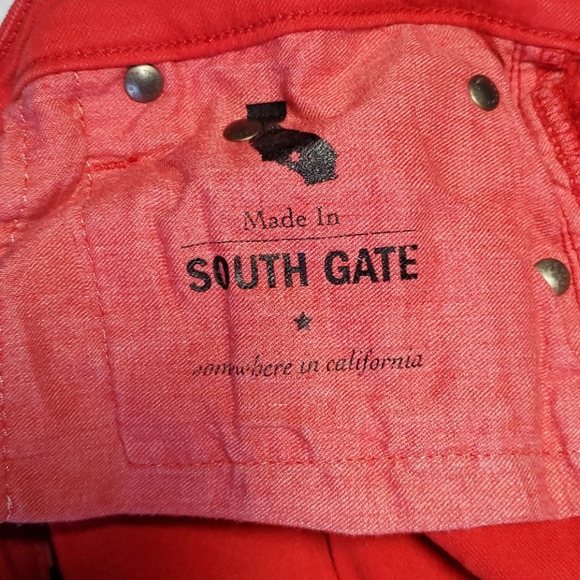 AG "The Stevie Ankle Slim Straight Leg" Red pants - Picture 8 of 10